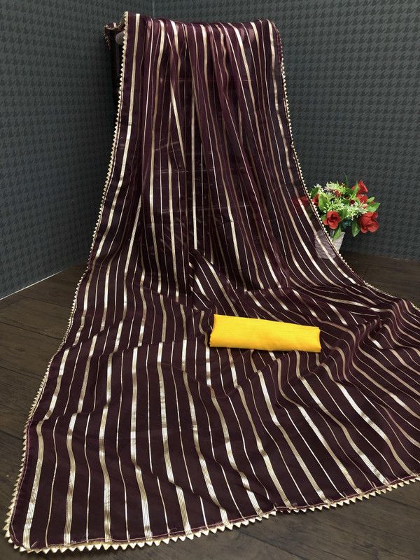 Bollywood Organza Saree  (Black)