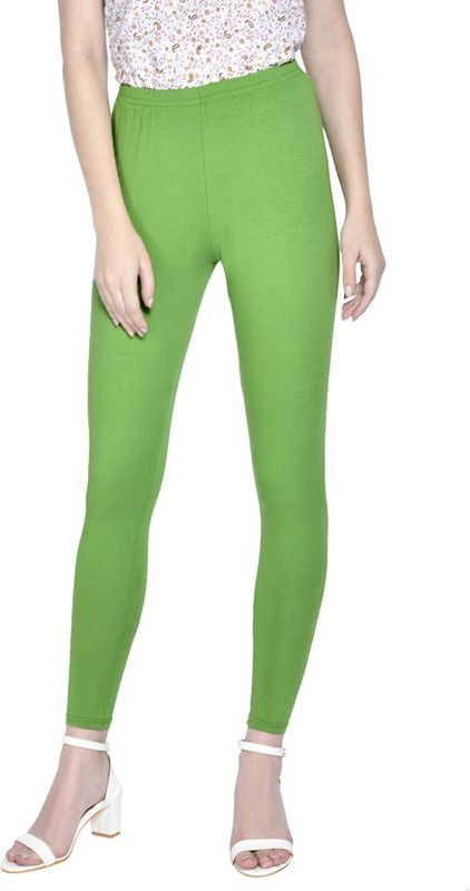 Soultrenz Ankle Length Western Wear Legging  (Green, Solid)