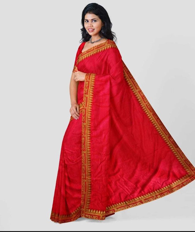 Self Design Bollywood Georgette, Chiffon Saree  (Red)
