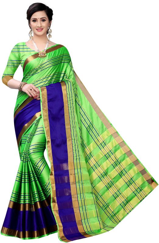 Woven Banarasi Jacquard, Art Silk Saree  (Light Green)