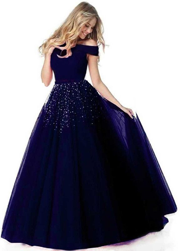 Embellished Semi Stitched Lehenga & Crop Top  (Dark Blue)