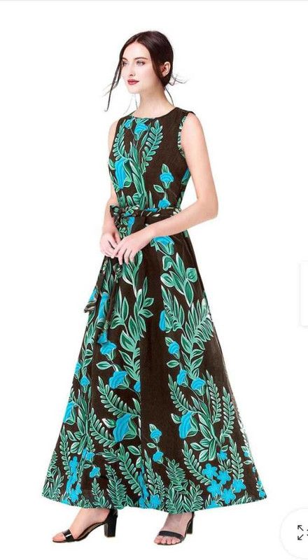 Women Maxi Green, Black, Blue Dress
