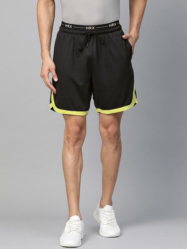 Solid Men Black Sports Shorts