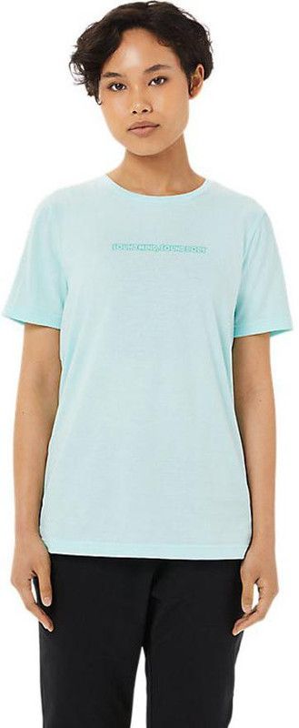 Logo Graphic Men Typography Round Neck Cotton Blend Blue T-Shirt