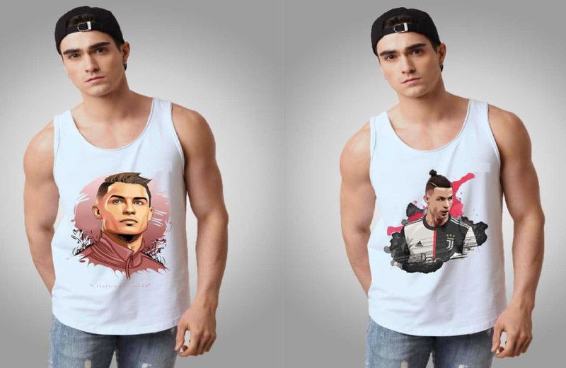 Pack of 2 Men’s Printed Round Neck Regular Fit T-Shirt Combo Pack of 2 Men Graphic Print Round Neck Cotton Blend White T-Shirt