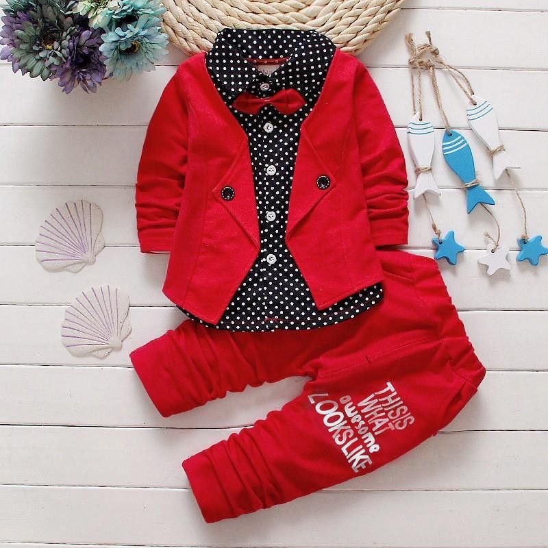 Baby Boys Party(Festive) Shirt Pant  (Red)