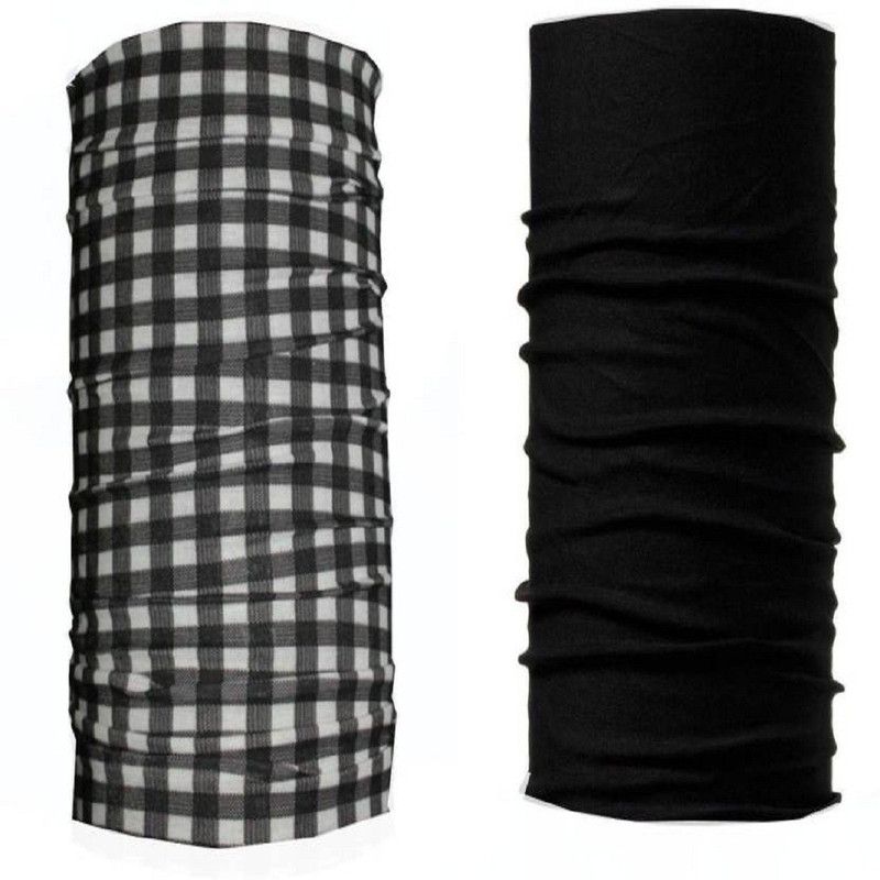 Men & Women Solid, Checkered Bandana  (Pack of 2)