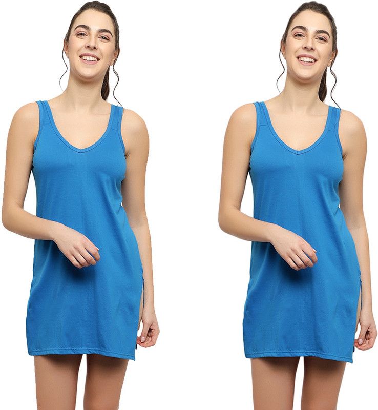 Women Blue Chemise