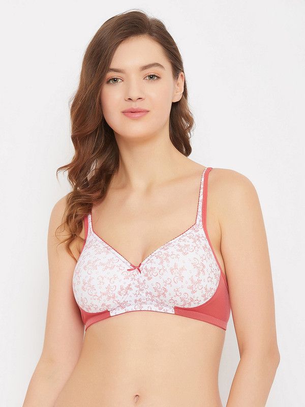 Women Full Coverage Lightly Padded Bra  (White, Red)