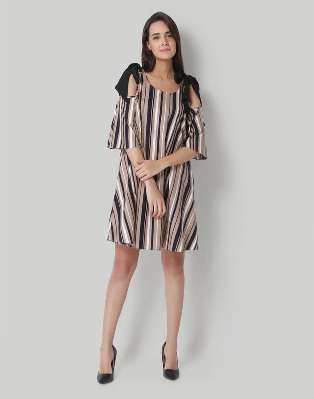 Women Shift Brown, Black, White Dress