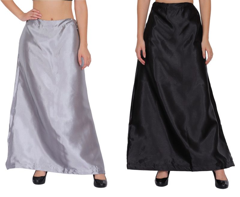 CHITKARA PT01-PT04-Grey-Black Satin Blend Petticoat  (Free)