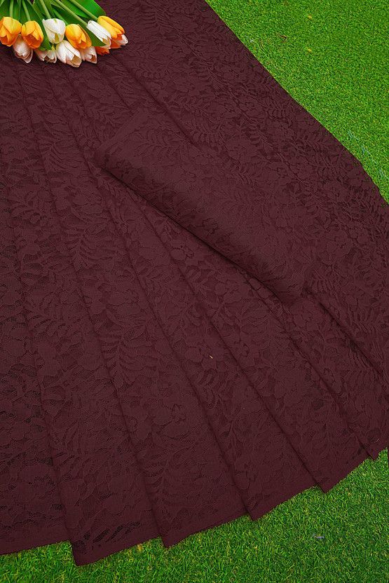Unstitched Net/Lace Gown/Anarkali Kurta & Bottom Material Self Design