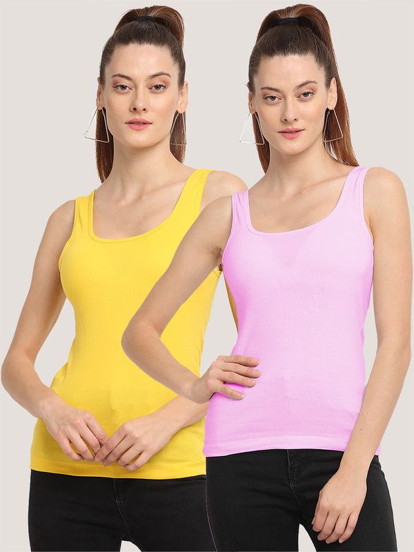 Women Yellow, Pink Tank Top/Vest