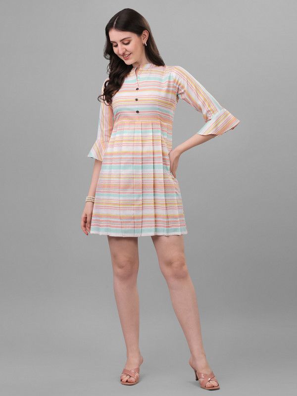 Women Drop Waist Green Dress