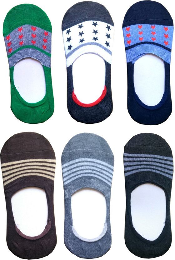 Men & Women Printed, Striped Peds/Footie/No-Show  (Pack of 6)