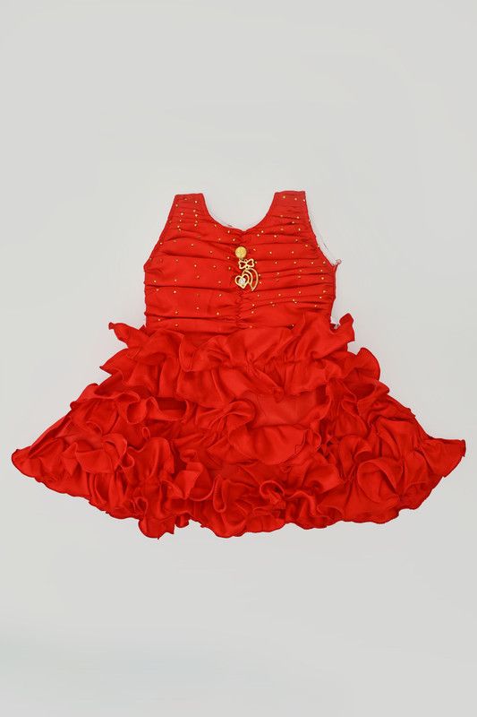 Disney Princess Baby Girls Midi/Knee Length Festive/Wedding Dress  (Red, Sleeveless)