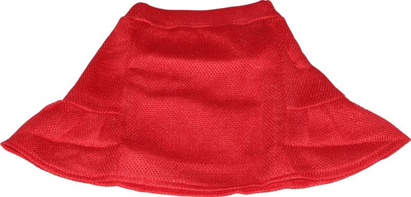 Girls Solid A-line Red Skirt