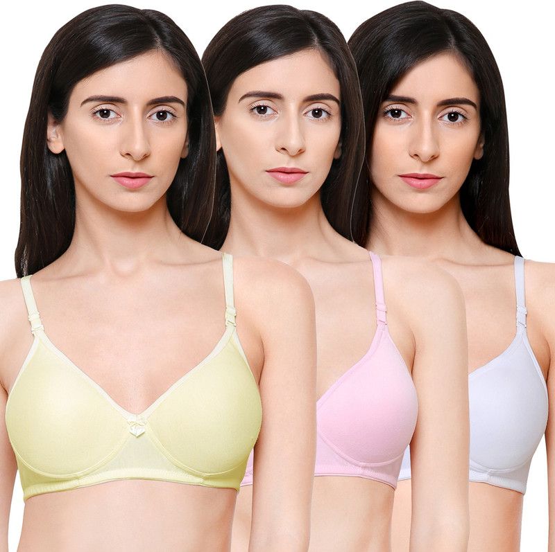 Pack of 3 Women T-Shirt Heavily Padded Bra  (Beige, Pink, White)