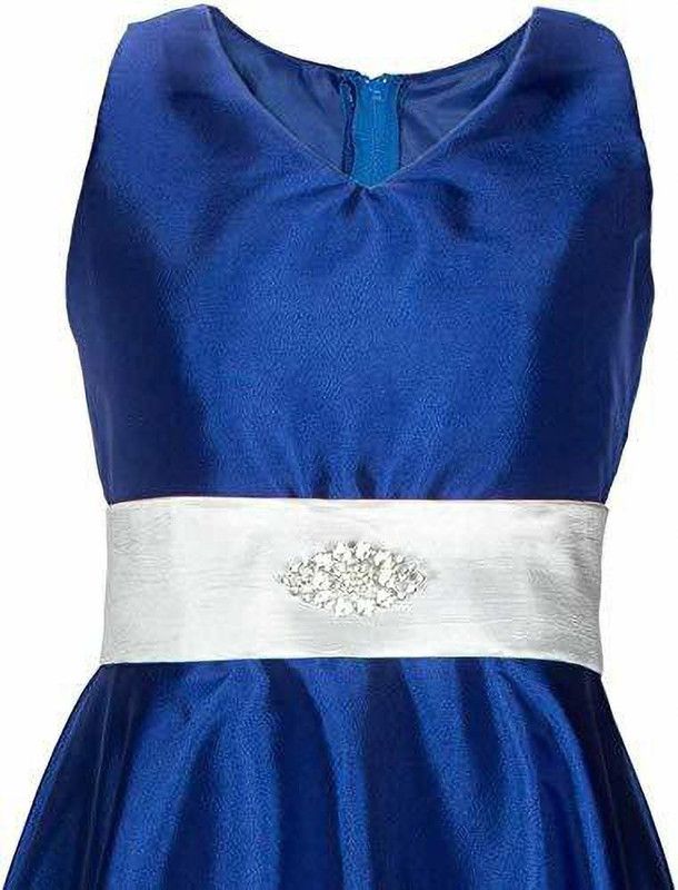 Barbie Below Knee Party Dress  (Blue, Sleeveless)