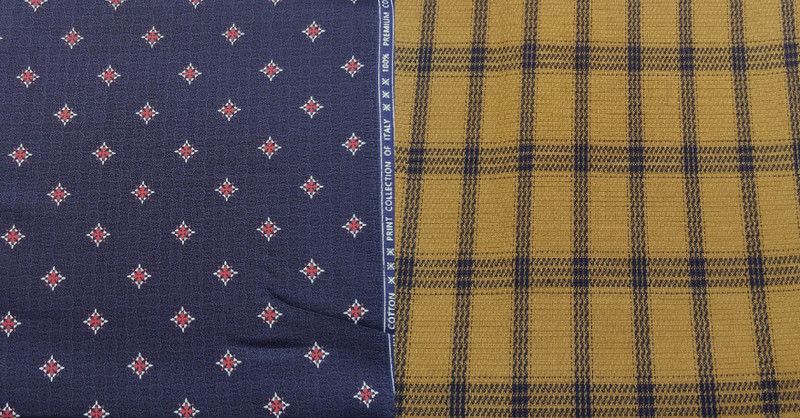 Unstitched Pure Cotton Shirt & Trouser Fabric Geometric Print