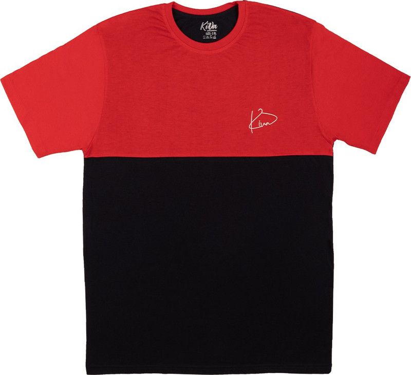 Striped Men Round Neck Striped Men Round Neck Black & Red T-shirt T-shirt Men Striped Round Neck Cotton Blend Red, Black T-Shirt