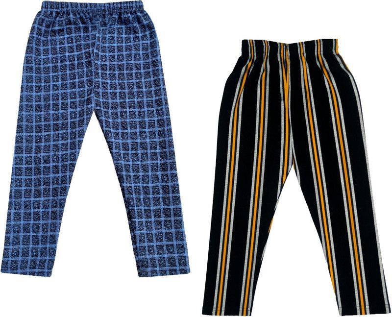 Capri For Girls Casual Striped, Checkered Polyester  (Multicolor Pack of 2)