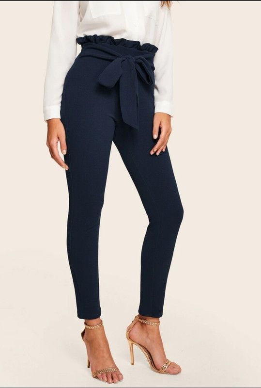 Women Skinny Fit Blue Viscose Rayon Trousers