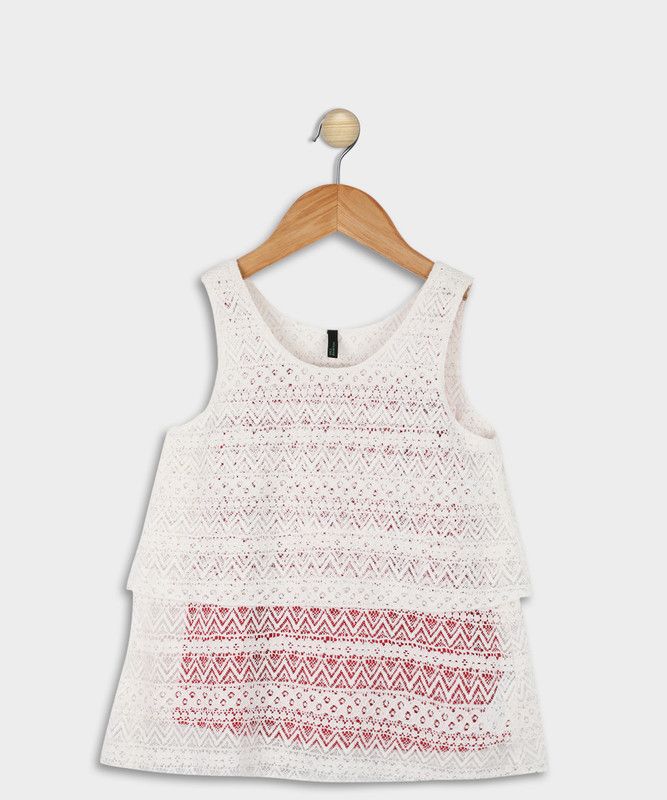 Baby Girls Cotton Blend Peplum Top  (White, Pack of 2)