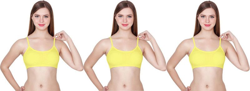 Pack of 3 Women Bralette Lightly Padded Bra  (Yellow)