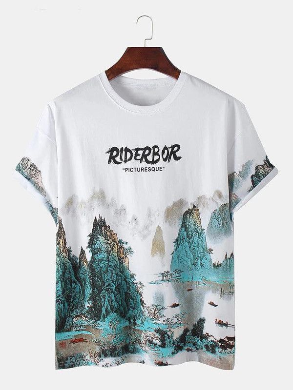 men round neck t-shirt Men Colorblock Round Neck Elastane Blue T-Shirt