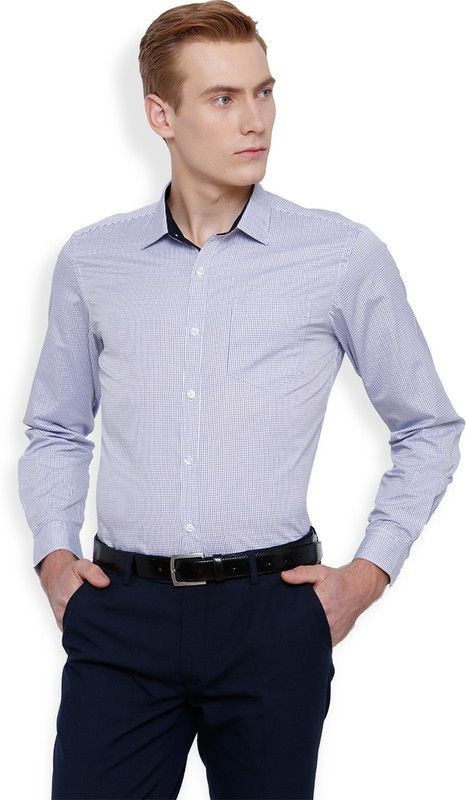 Shirt Men Slim Fit Checkered Casual Shirt