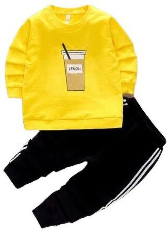 Baby Boys Party(Festive) T-shirt Jeans  (Yellow)