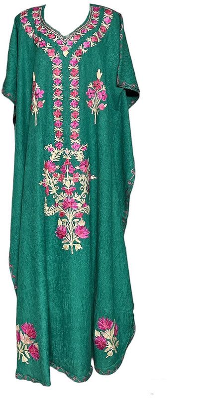 Embroidered Cotton Blend Women Kaftan