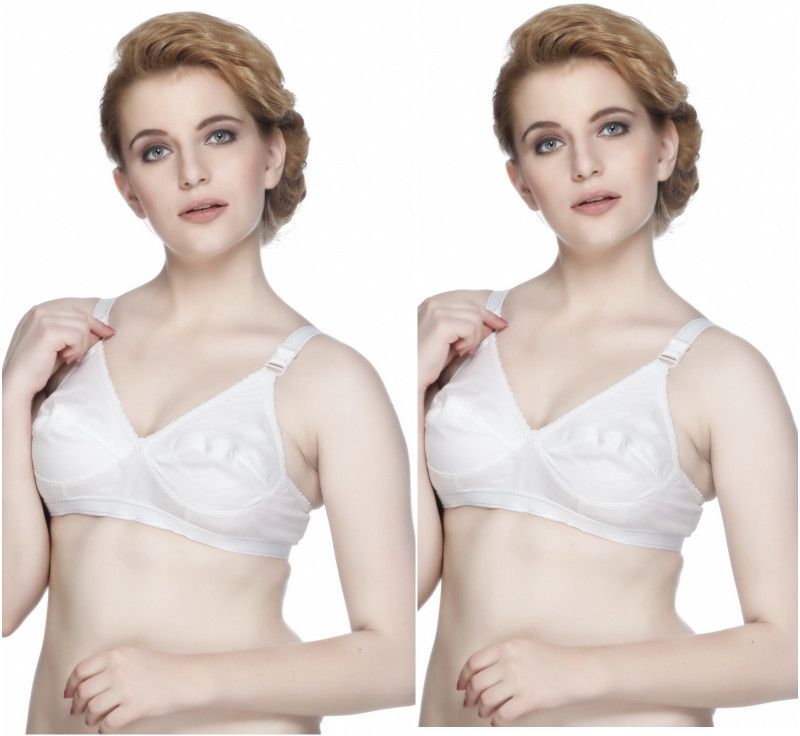 Pack of 2 Women Full Coverage Bra  (White)