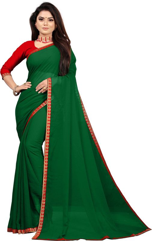 Self Design Jamdani Georgette Saree  (Green)