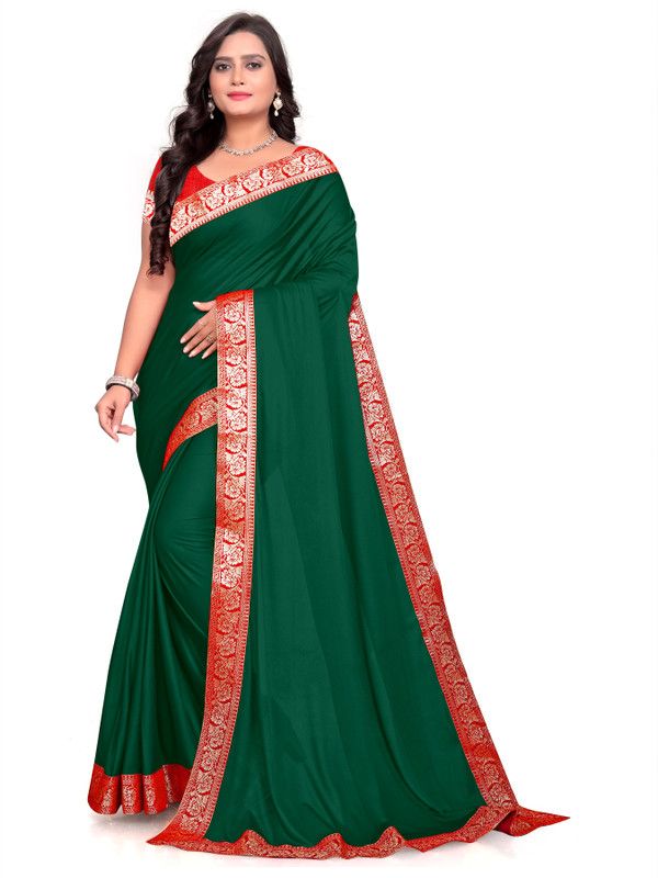 Self Design Bollywood Georgette, Crepe Saree  (Green)