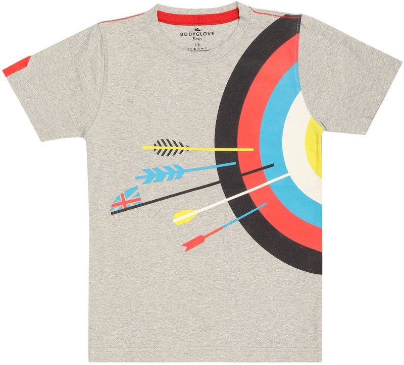 Boys Printed, Self Design, Graphic Print Cotton Blend T Shirt  (White, Pack of 1)