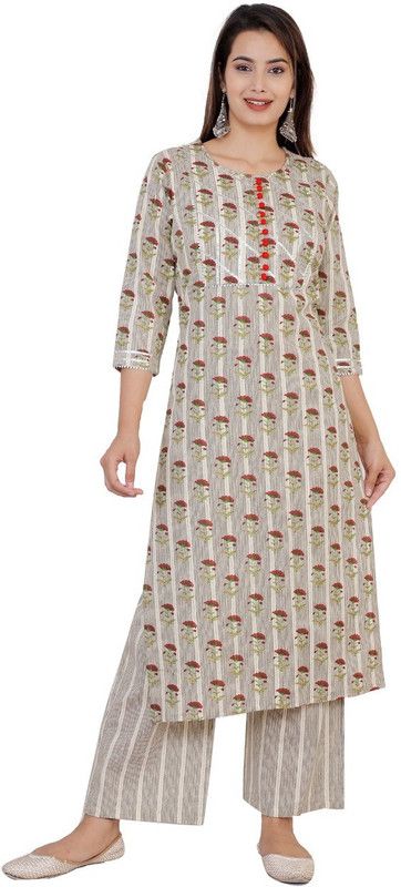 Women Cotton Silk Kurta and Pant Set