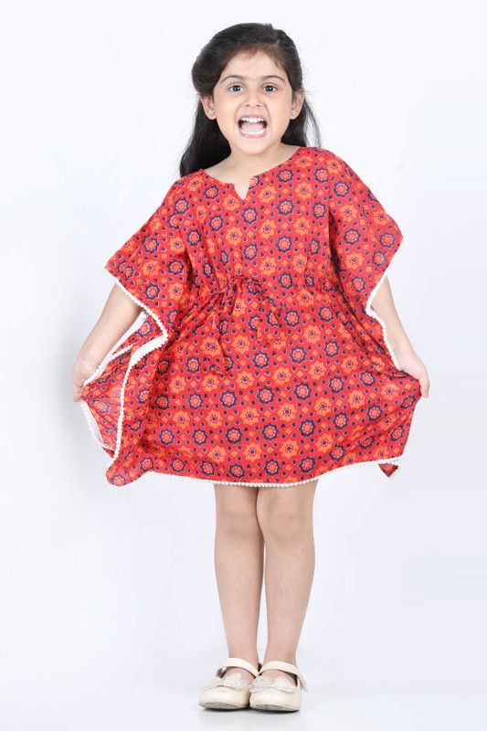 Printed Cotton Blend Girls Kaftan