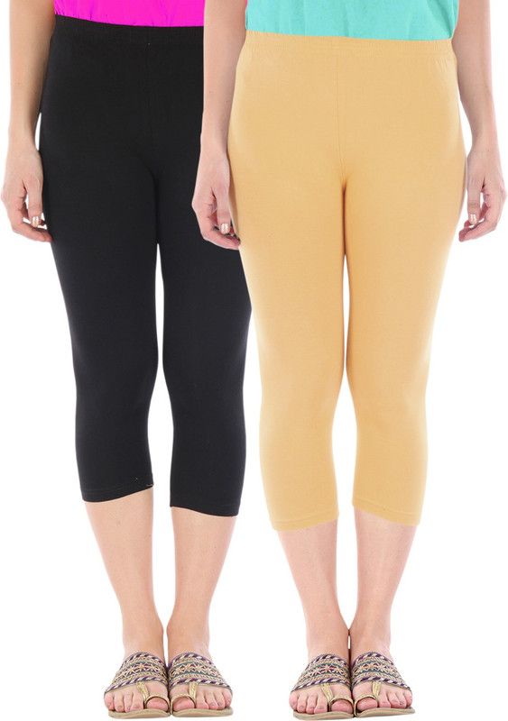 Capri Leggings Women Black, Brown Capri