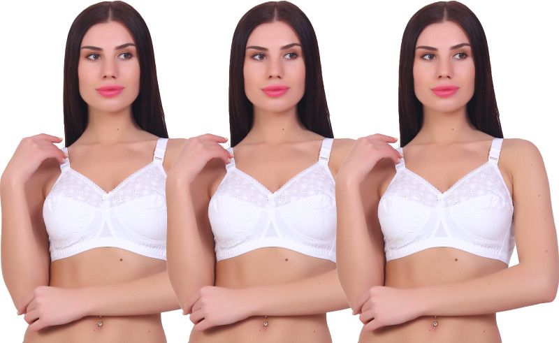 Pack of 3 Women Push-up Non Padded Bra  (White)