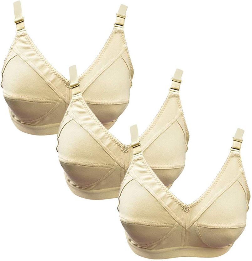 Pack of 3 Women Full Coverage Non Padded Bra  (Beige, Beige, Beige)
