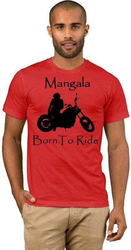 Mangala Bike Rider Quotation V22 Men Printed Round Neck Cotton Blend Red T-Shirt