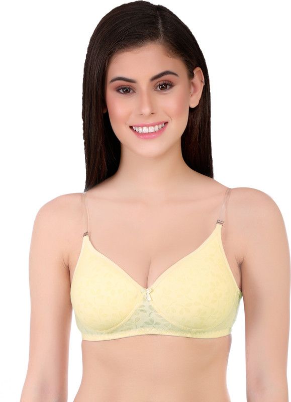 Fashion Women T-Shirt Lightly Padded Bra  (Yellow)
