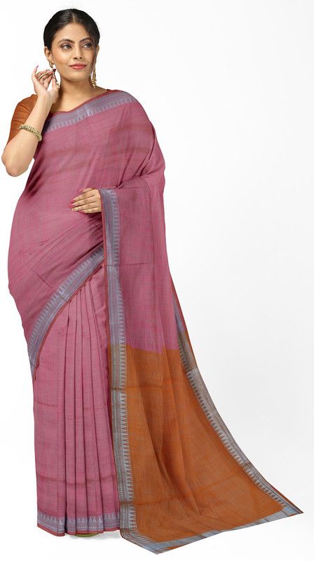 Self Design Daily Wear Pure Cotton Saree  (Pink)