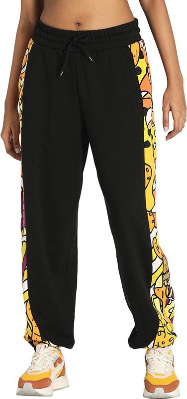 x BRITTO W Sweat Pants Women Printed Black Track Pants