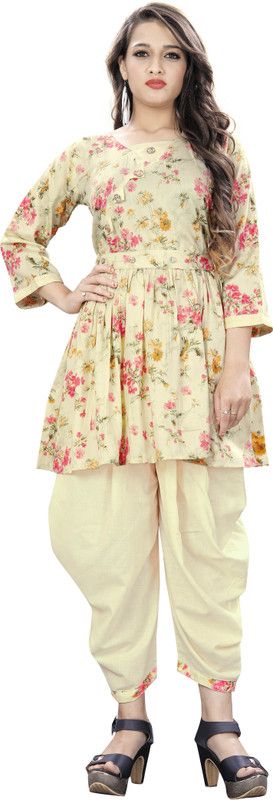 Women Dhoti & Kurta Set Cotton Blend