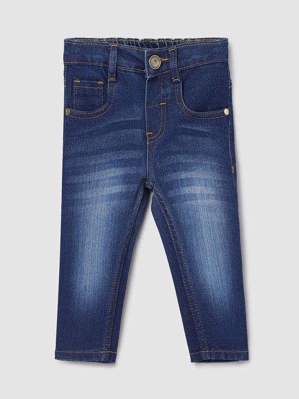 Baby Boys Regular Mid Rise Dark Blue Jeans