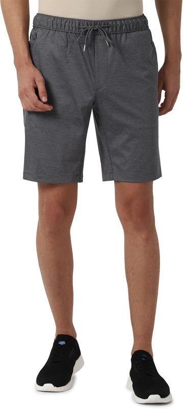Self Design Men Grey Regular Shorts