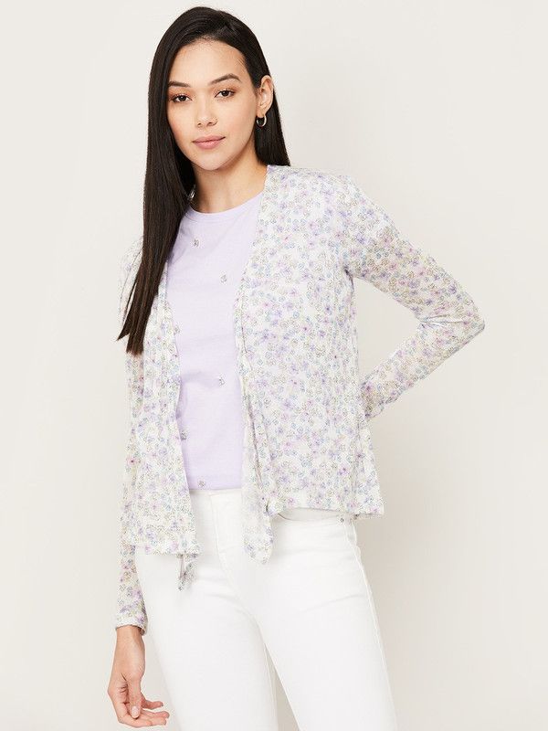 Women Full Sleeve White Shrug